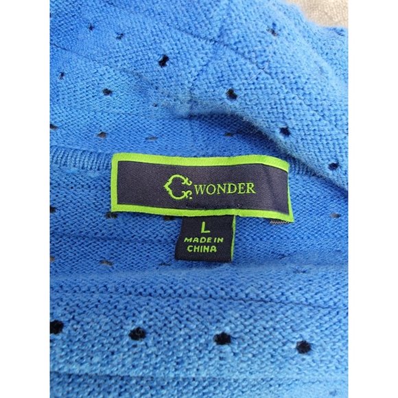 C Wonder Large blue‎ eyelet pattern, open front cardigan - Picture 4 of 8